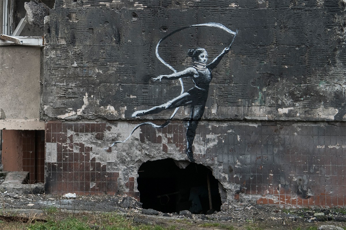 Banksy Ukrayna'da yedi yeni duvar resmiyle ortaya çıktı