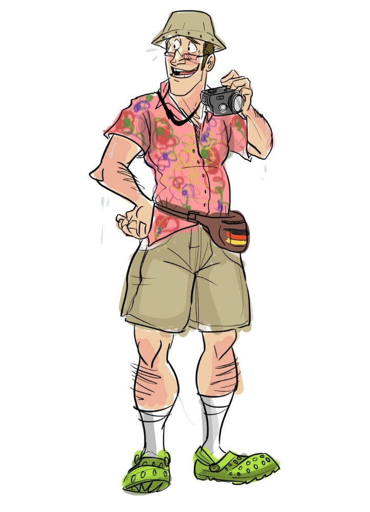 "Şu güneş gözlüklü ve kova şapkalı tuhaf adam."