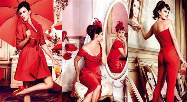Kırmızılı kadın Penelope Cruz