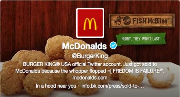 Burger King'in Twitter hesabı hacklendi