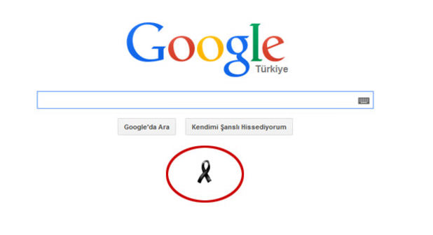 Google'dan Soma için siyah kurdela