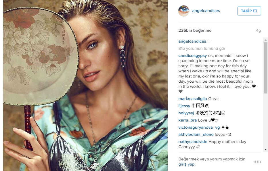 Seksi melek Candice Swanepoel instagram paylaşımları