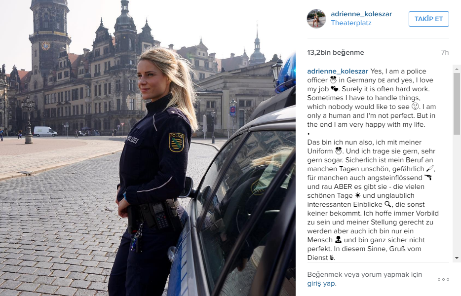 İnstagramin yeni fenomeni: Alman polis Adrienne Koleszar