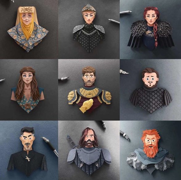 Kağıttan Game of Thrones karakterleri