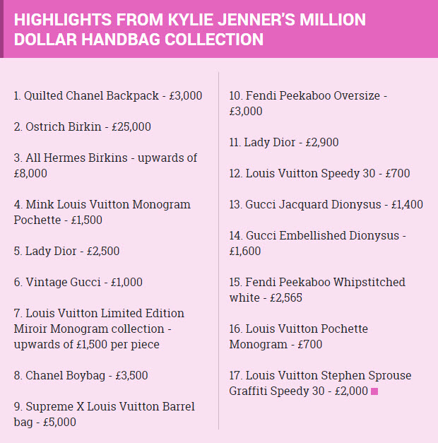 Kylie’nin 1 milyon $’lık çanta koleksiyonu