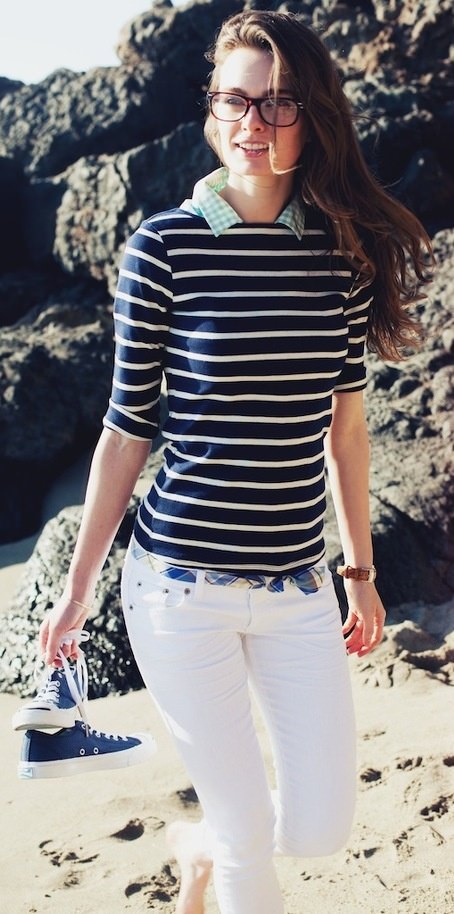 Beyaz pantolon kombinleri