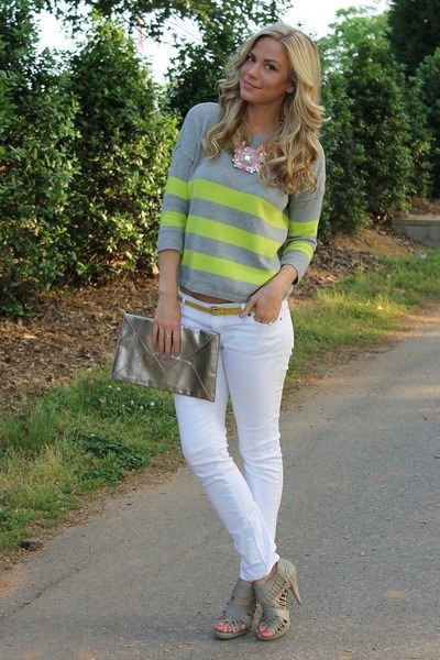 Beyaz pantolon kombinleri