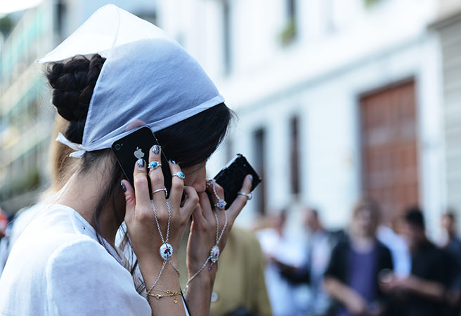 Milano sokaklarında ilginç aksesuarlar