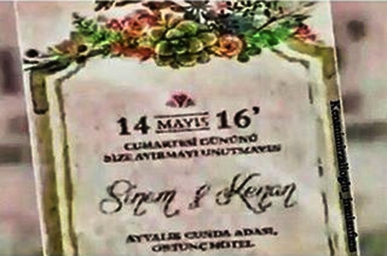 Kenan İmirzalıoğlu ve Sinem Kobal`ın düğün davetiyesi