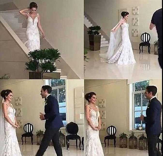 Kadir Doğulu ve Neslihan Atagül'ün düğününden ilk kareler