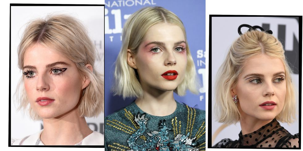 Lucy Boynton'un deneysel makyajları