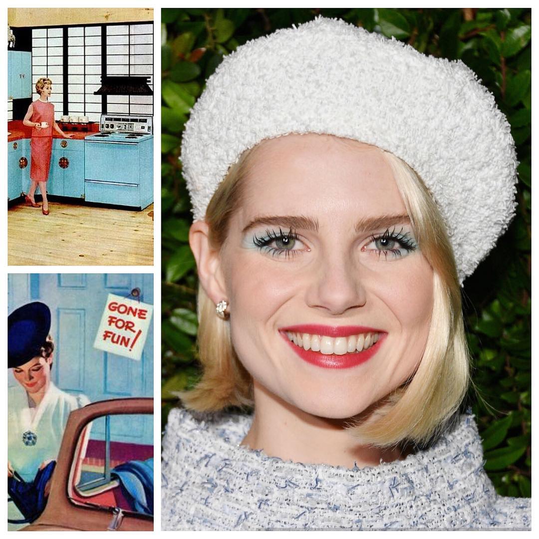 Lucy Boynton'un deneysel makyajları