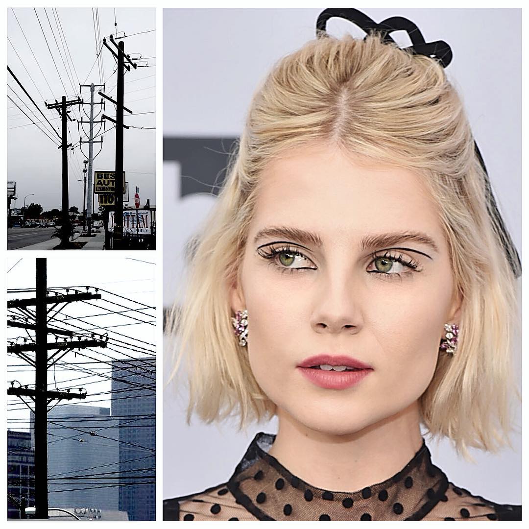Lucy Boynton'un deneysel makyajları