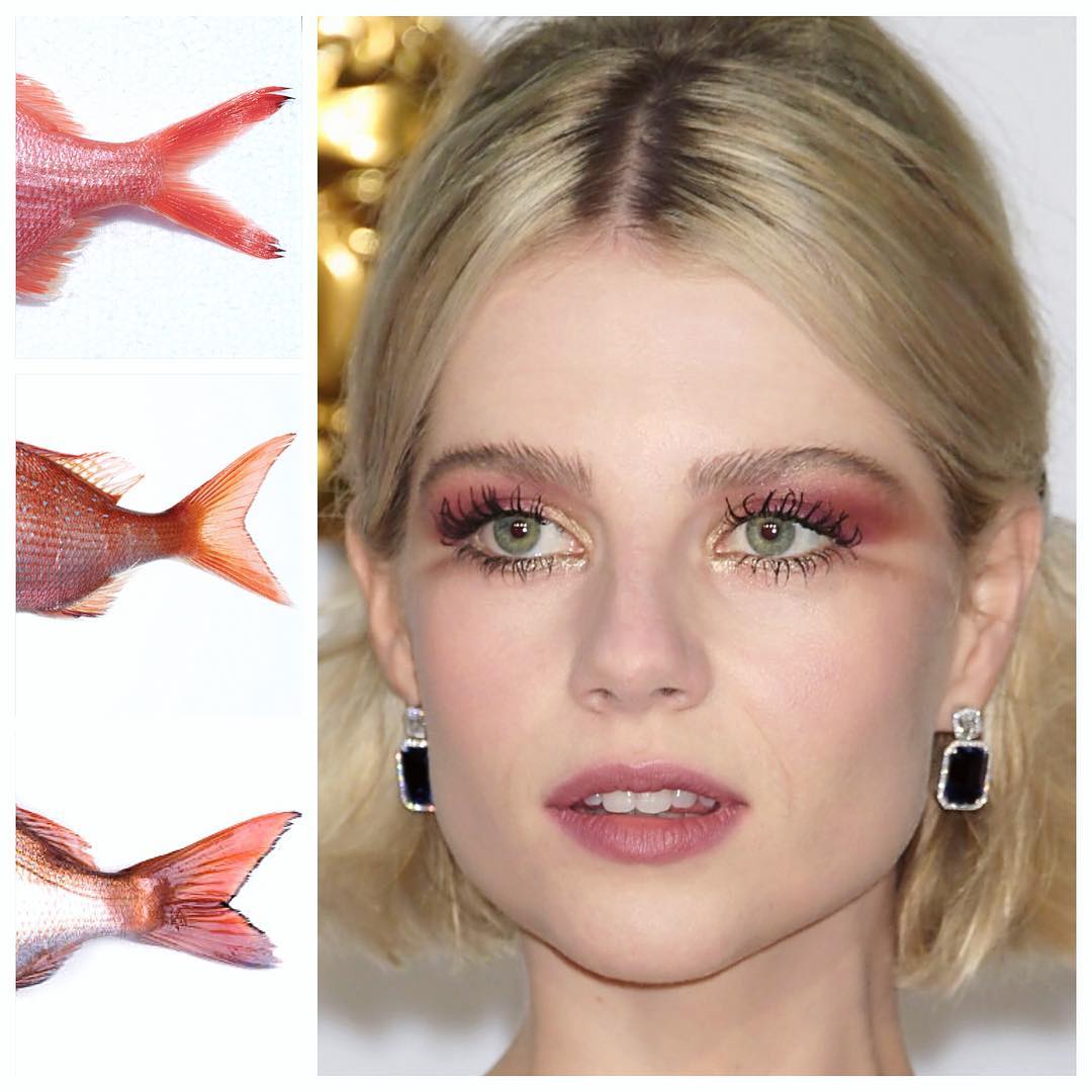 Lucy Boynton'un deneysel makyajları