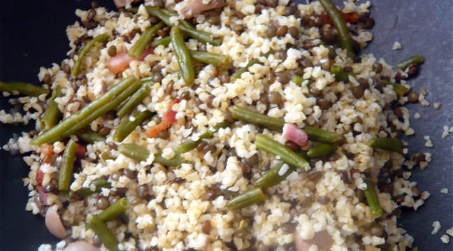 Fasülyeli bulgur pilavı