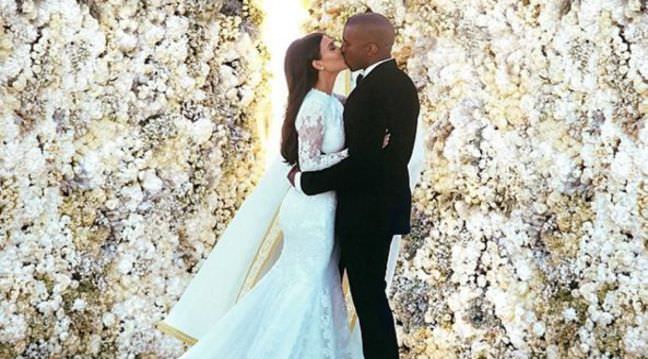 Kim Kardashian ve Kanye West düğününden ilk kare