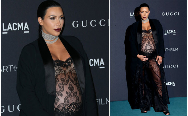 Kim Kardashian hamileyken de transparan
