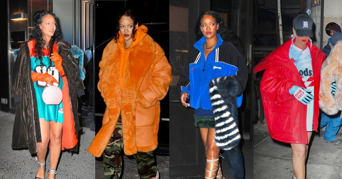 Rihanna'nın Renkli Kış Stili